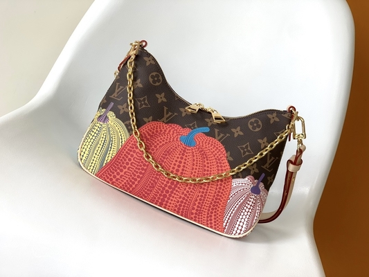 호박 인쇄와 모너그램 LV 볼로뉴 가방 코팅된 캔버스