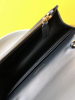 송아지 가죽 YSL 검정 가방 금 사슬 케이트 작은 술