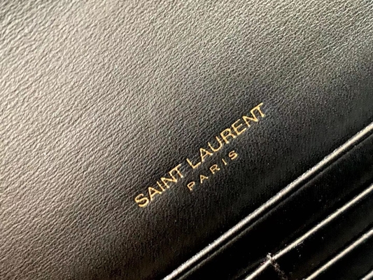 송아지 가죽 YSL 검정 가방 금 사슬 케이트 작은 술