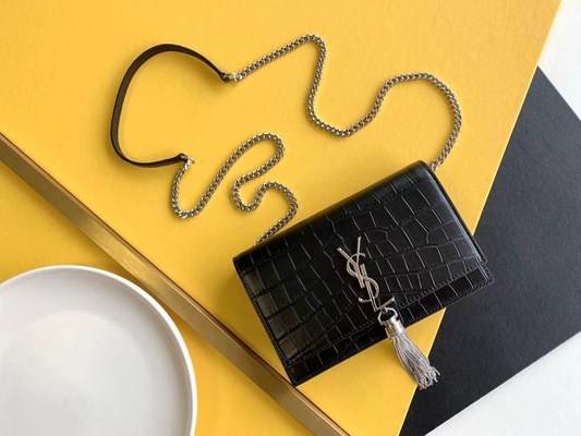 매체 케이트 술 빨간 YSL 생 로랑 볼크 지퍼 폐쇄부