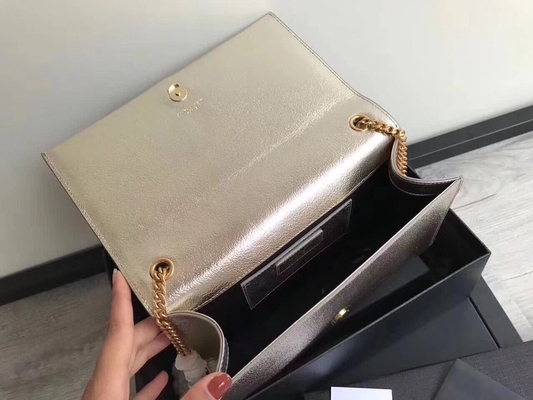 지퍼 폐쇄부 은과 조정 가능한 스트랩 폴리에스테르 생 로랑 YSL 볼크 가방