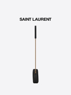 입자화된 엠보싱된 가죽 브랜드 메신저 백 YSL 비닐레 라운드 카메라 가방 Ｖ는 퀼트를 만들었습니다
